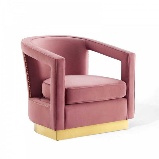 Frolick Performance Velvet Armchair, Dusty Rose