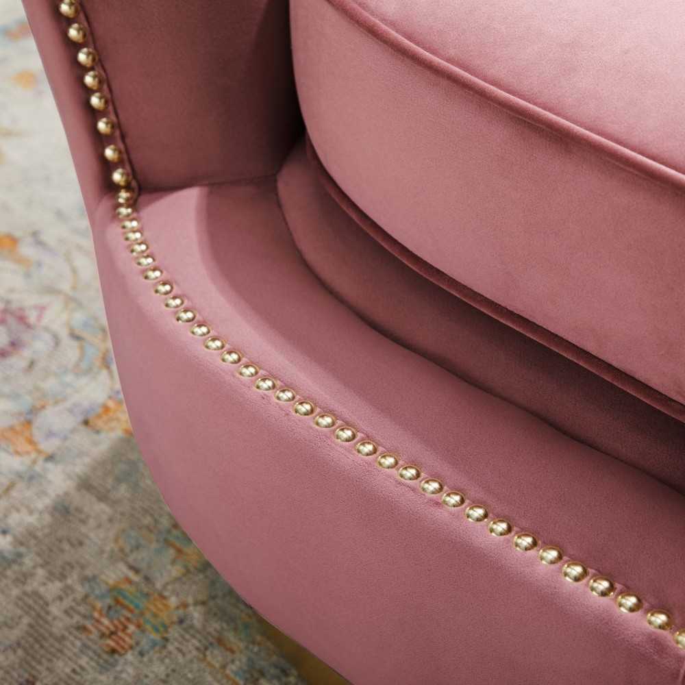 Frolick Performance Velvet Armchair, Dusty Rose