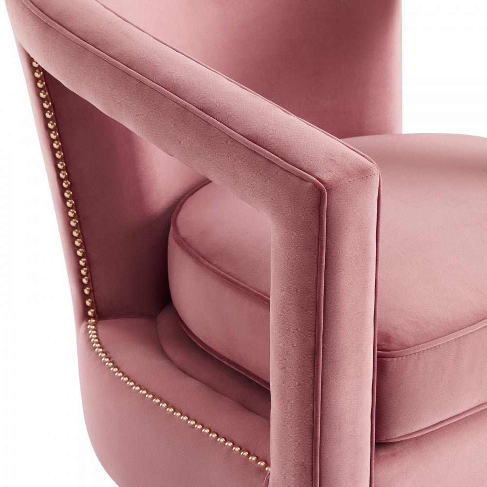 Frolick Performance Velvet Armchair, Dusty Rose