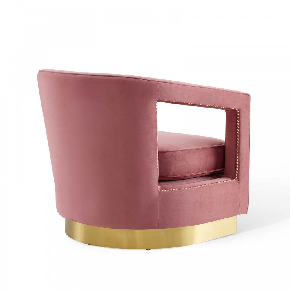 Frolick Performance Velvet Armchair, Dusty Rose