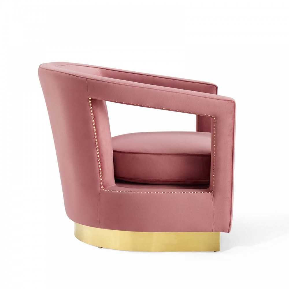 Frolick Performance Velvet Armchair, Dusty Rose