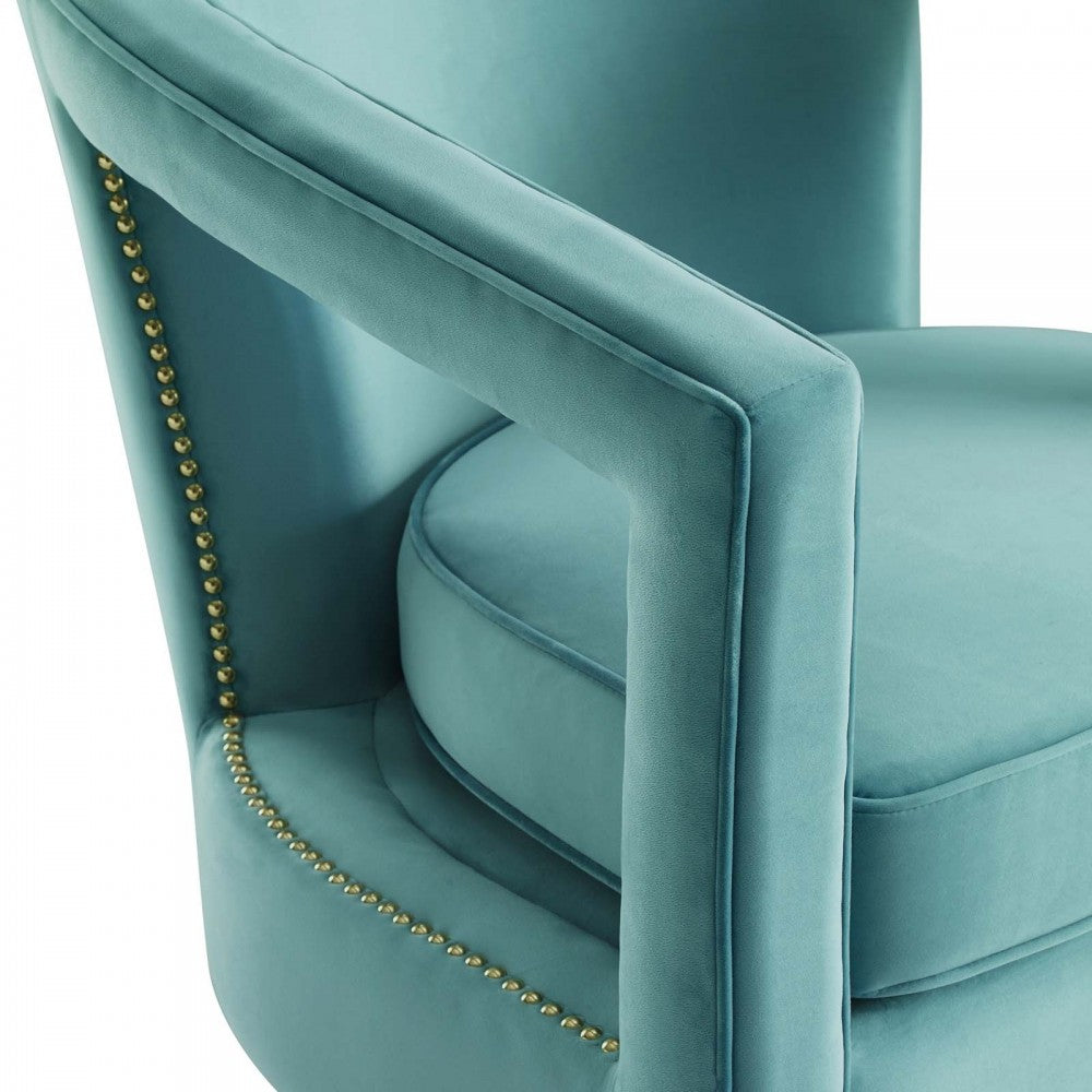Frolick Performance Velvet Armchair, Mint