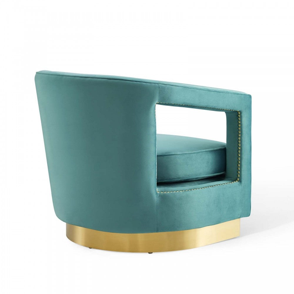 Frolick Performance Velvet Armchair, Mint
