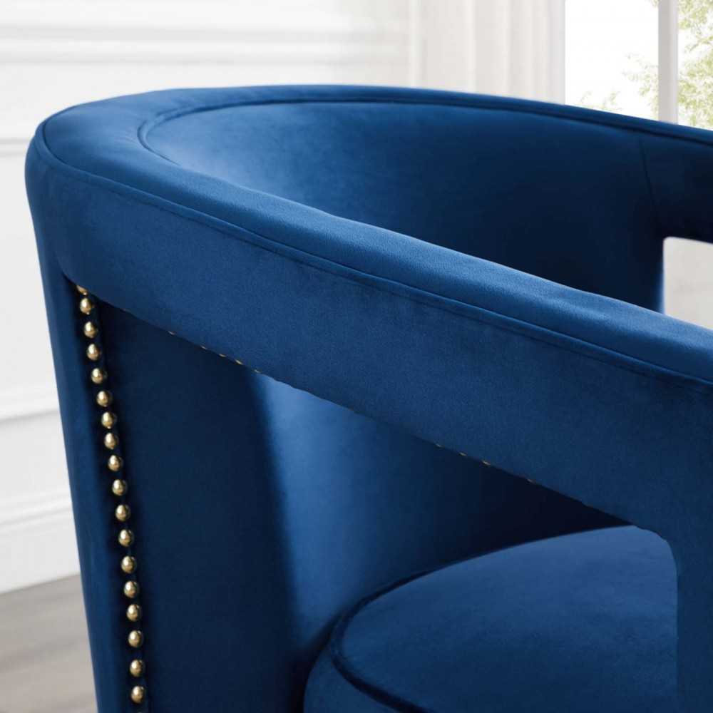 Frolick Performance Velvet Armchair, Navy