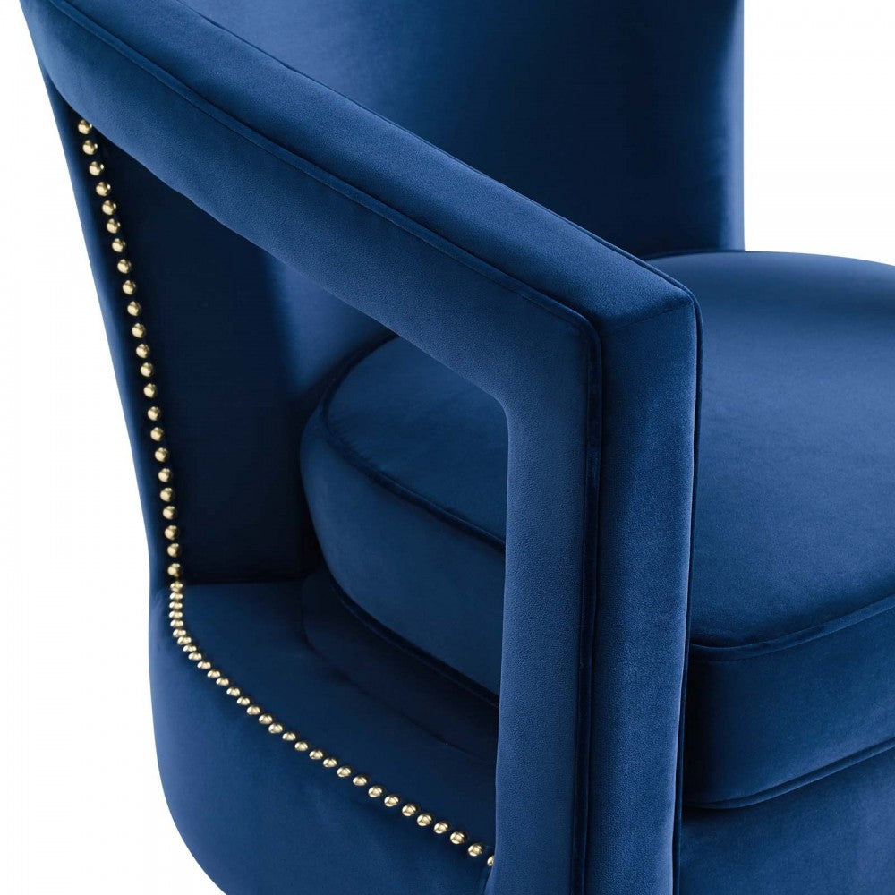 Frolick Performance Velvet Armchair, Navy