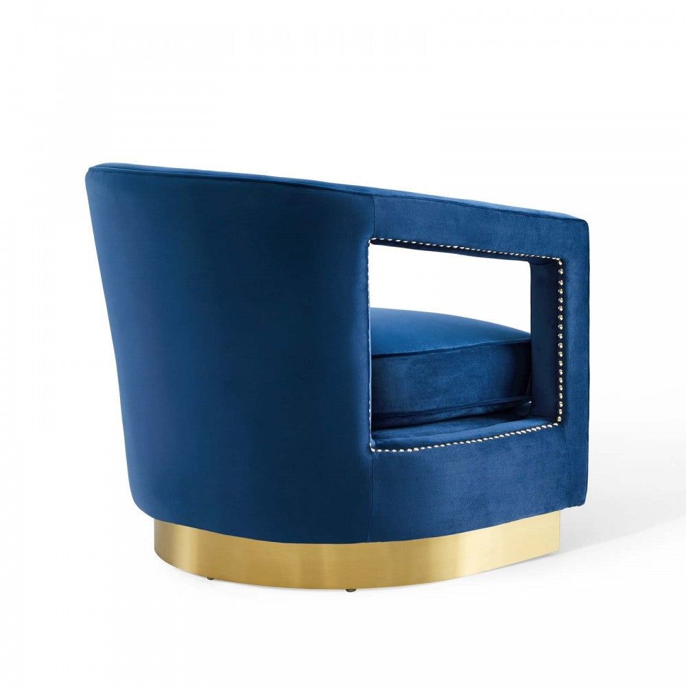 Frolick Performance Velvet Armchair, Navy