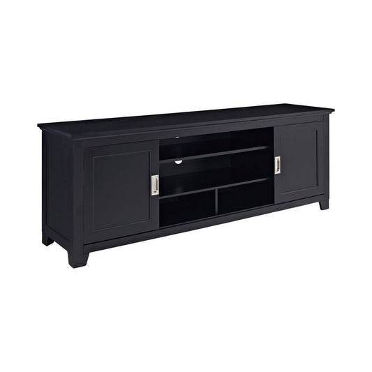 Fullview 70" Traditional Wood TV Stand - Black