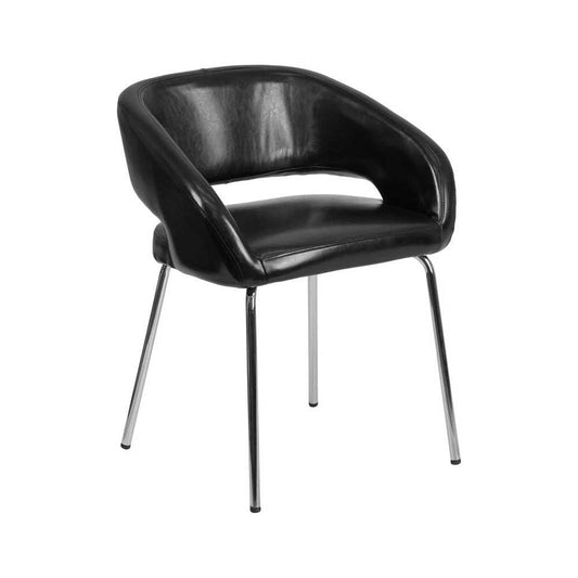 Fusion Series Contemporary Black LeatherSoft Side Reception Chair
