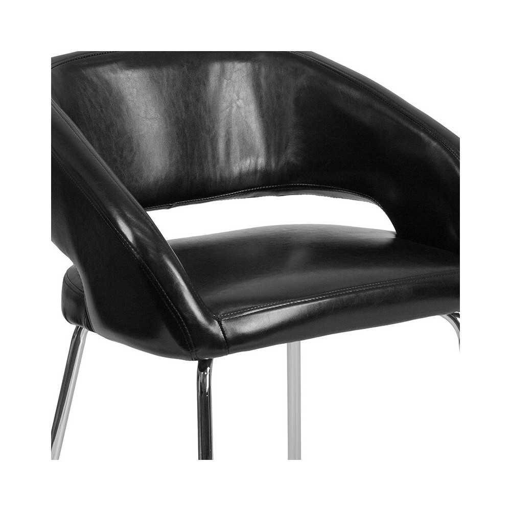 Fusion Series Contemporary Black LeatherSoft Side Reception Chair
