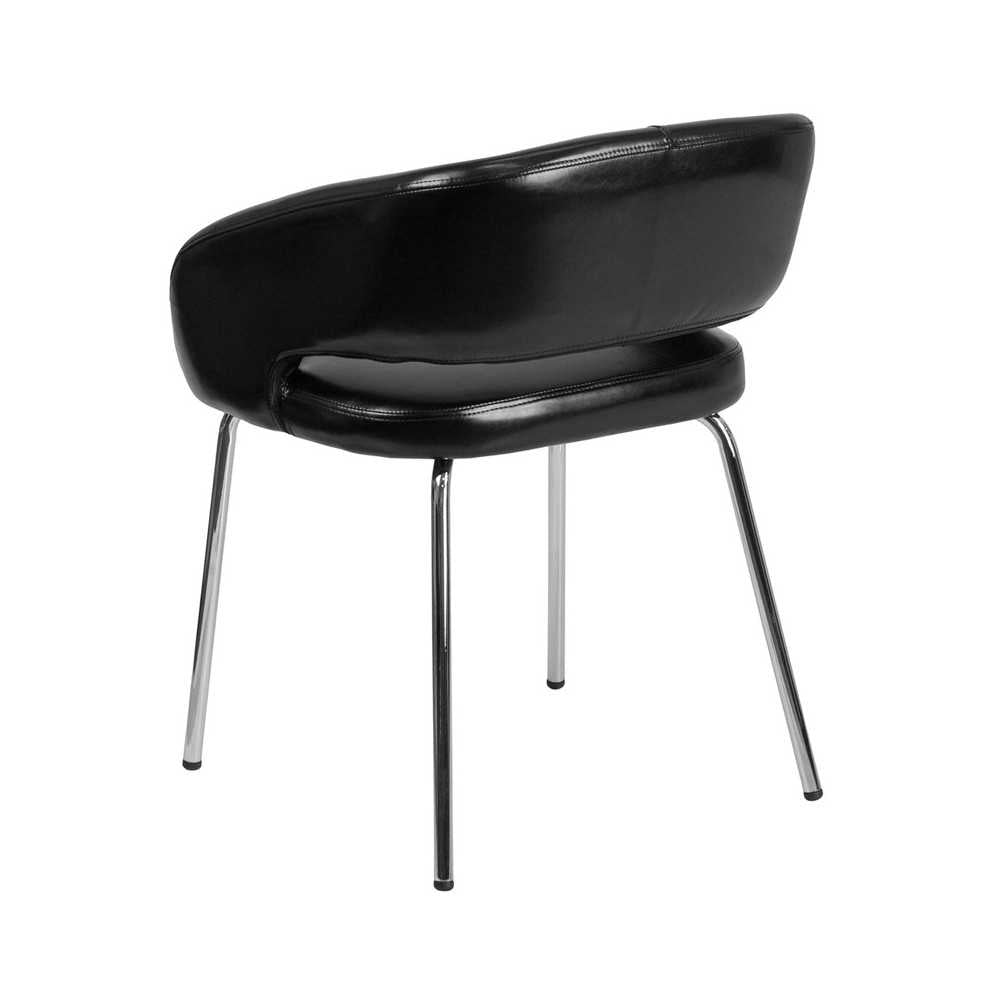 Fusion Series Contemporary Black LeatherSoft Side Reception Chair
