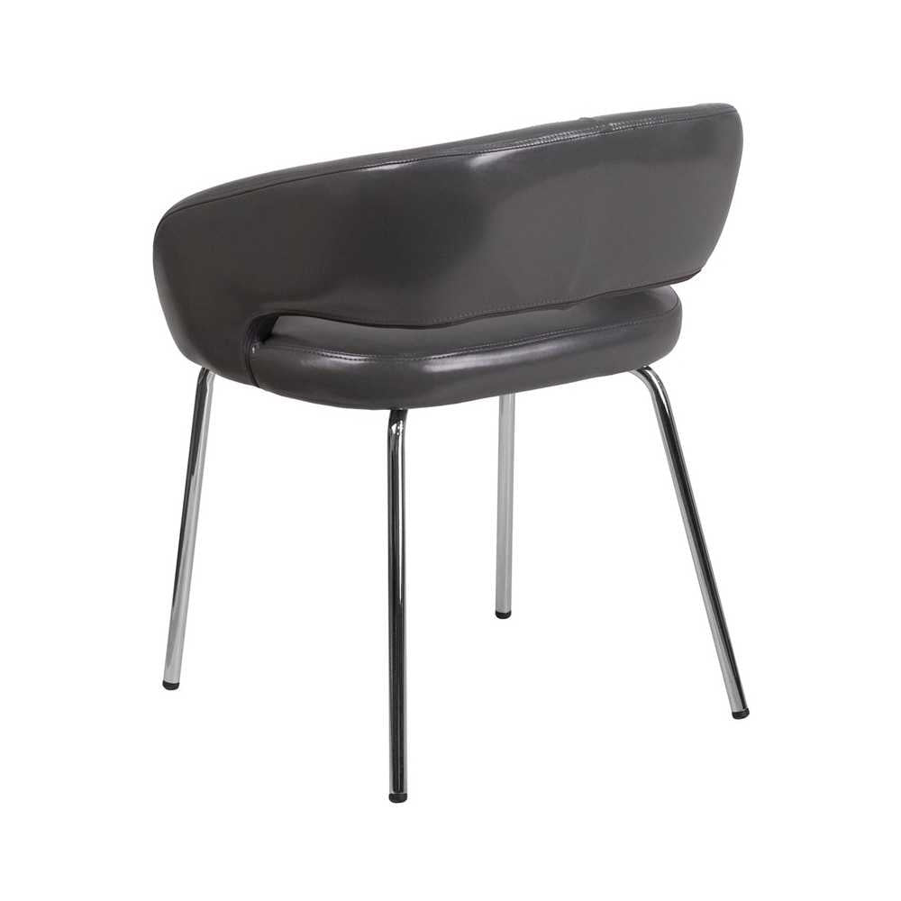 Fusion Series Contemporary Gray LeatherSoft Side Reception Chair