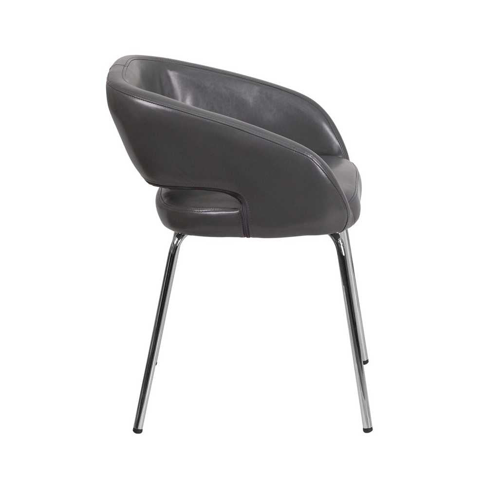 Fusion Series Contemporary Gray LeatherSoft Side Reception Chair