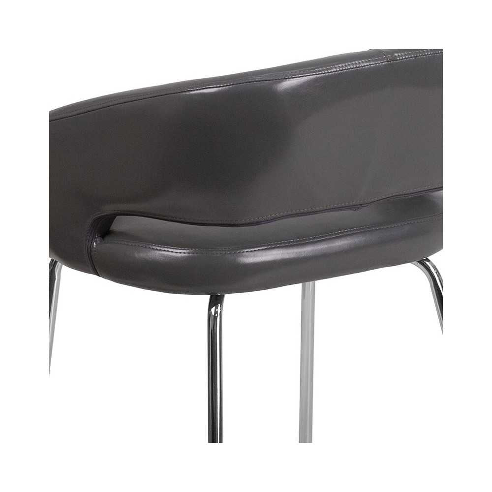 Fusion Series Contemporary Gray LeatherSoft Side Reception Chair