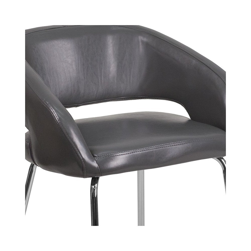 Fusion Series Contemporary Gray LeatherSoft Side Reception Chair