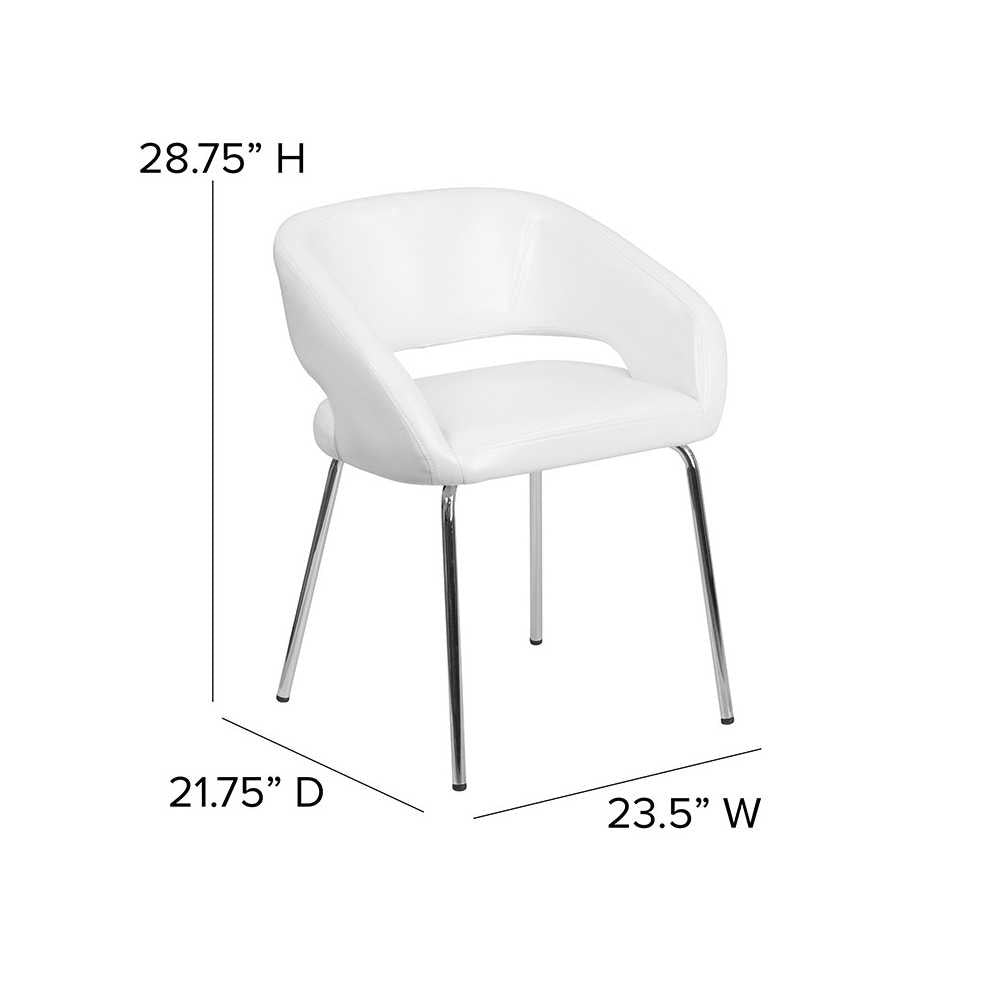 Fusion Series Contemporary White LeatherSoft Side Reception Chair
