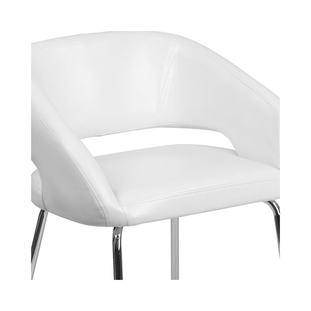 Fusion Series Contemporary White LeatherSoft Side Reception Chair