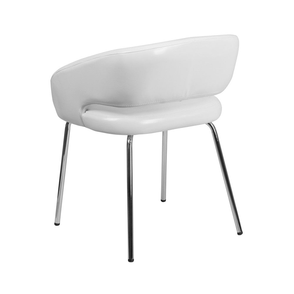 Fusion Series Contemporary White LeatherSoft Side Reception Chair