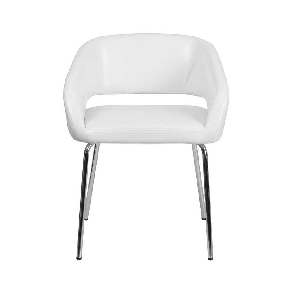 Fusion Series Contemporary White LeatherSoft Side Reception Chair