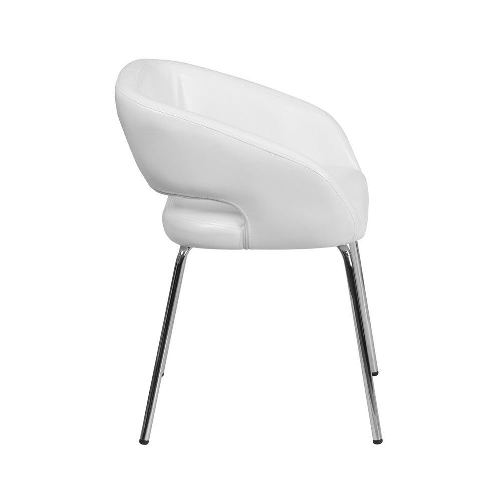 Fusion Series Contemporary White LeatherSoft Side Reception Chair