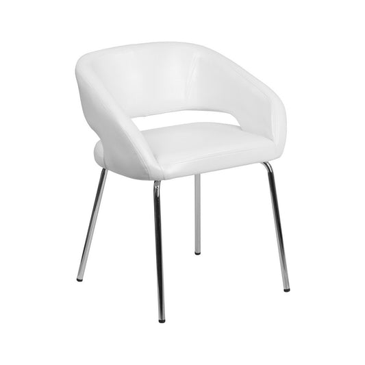 Fusion Series Contemporary White LeatherSoft Side Reception Chair