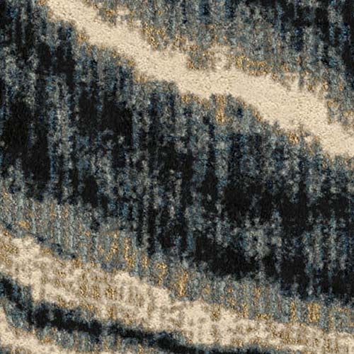 Orian American Heritage Impressionist Stone Indigo 90"X114"