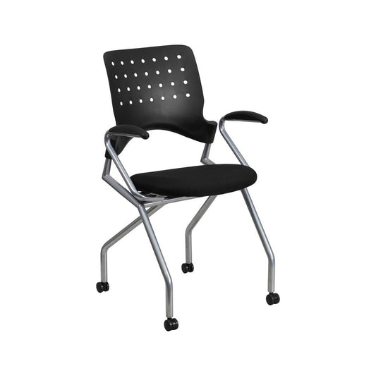 Galaxy Mobile Nesting Chair with Arms and Black Fabric Seat