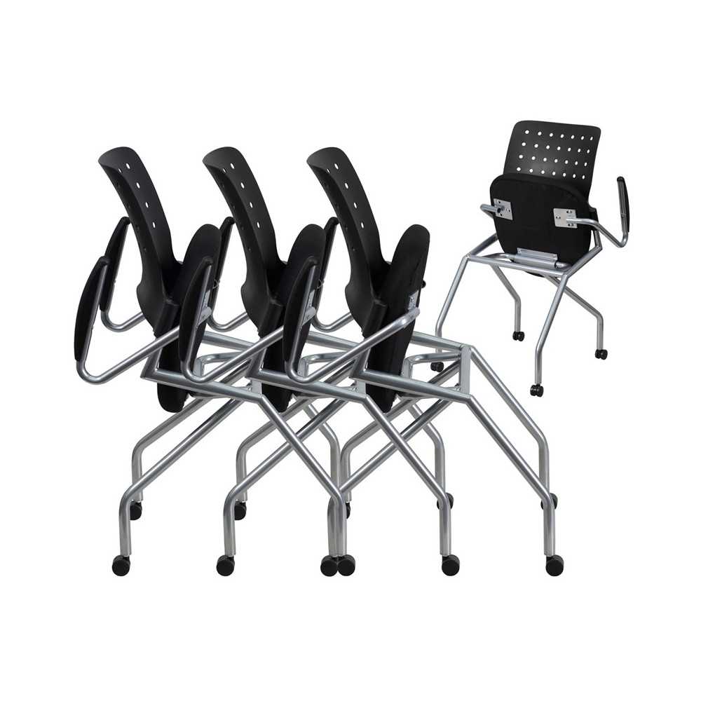 Galaxy Mobile Nesting Chair with Arms and Black Fabric Seat