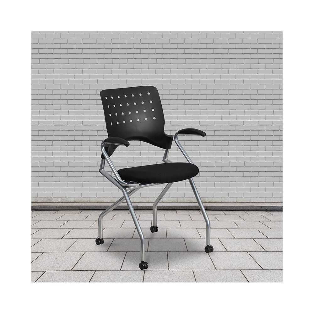 Galaxy Mobile Nesting Chair with Arms and Black Fabric Seat