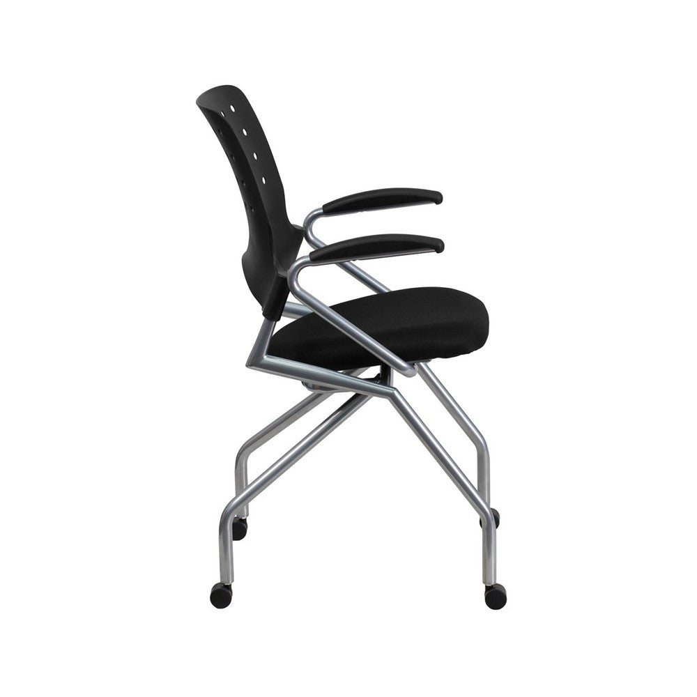 Galaxy Mobile Nesting Chair with Arms and Black Fabric Seat