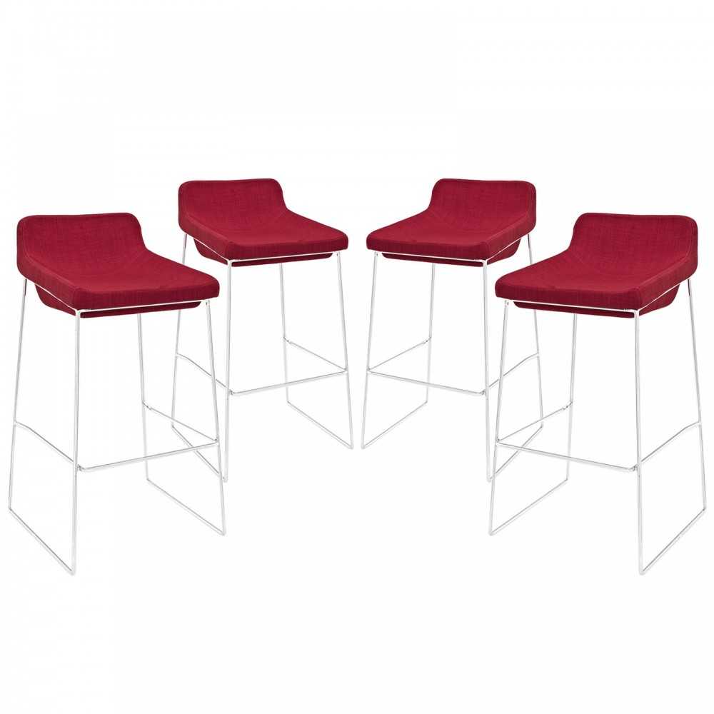 Garner Bar Stool Set of 4, Red