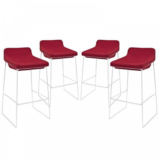 Garner Bar Stool Set of 4, Red