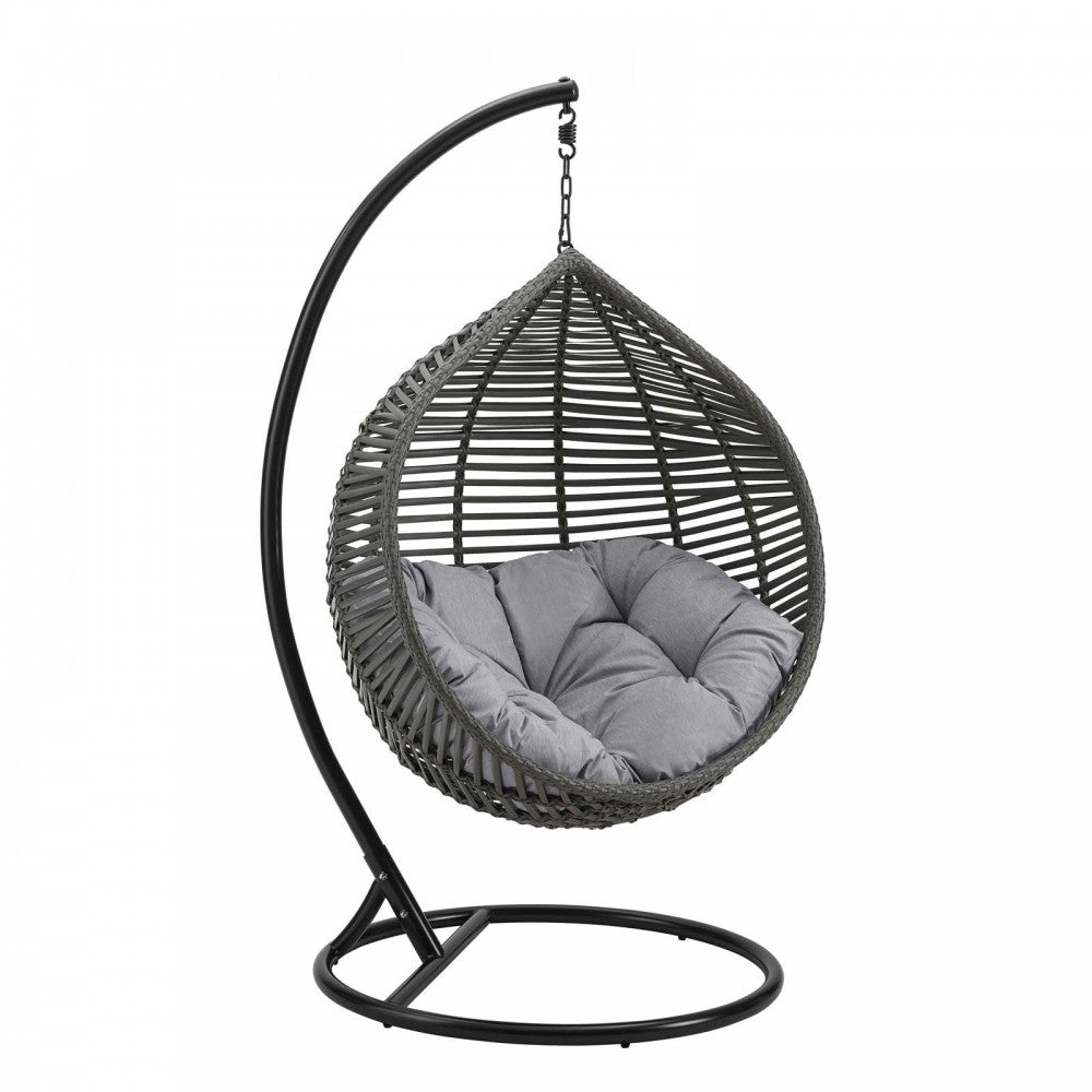 Garner Teardrop Outdoor Patio Swing Chair, Gray Gray
