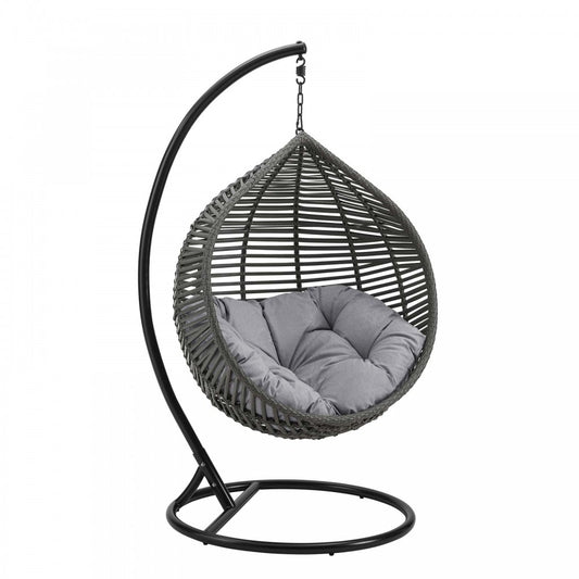 Garner Teardrop Outdoor Patio Swing Chair, Gray Gray