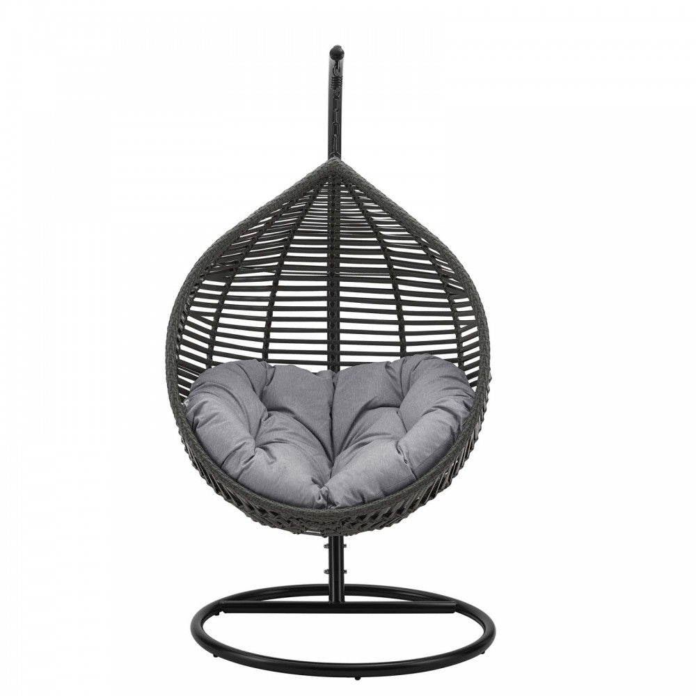 Garner Teardrop Outdoor Patio Swing Chair, Gray Gray