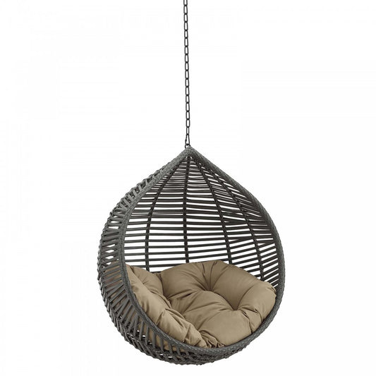 Garner Teardrop Outdoor Patio Swing Chair Without Stand, Gray Mocha