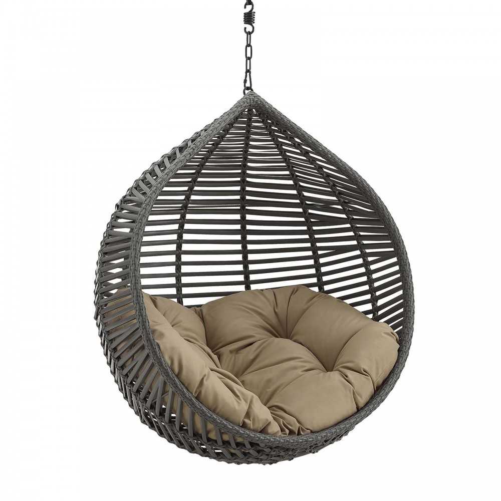 Garner Teardrop Outdoor Patio Swing Chair Without Stand, Gray Mocha