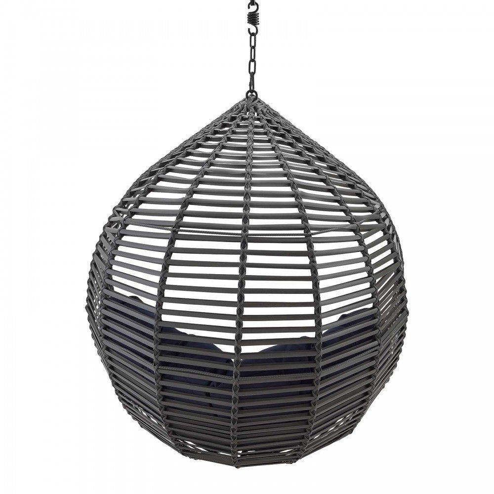 Garner Teardrop Outdoor Patio Swing Chair Without Stand, Gray Navy