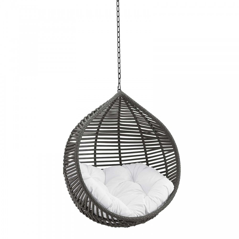 Garner Teardrop Outdoor Patio Swing Chair Without Stand, Gray White