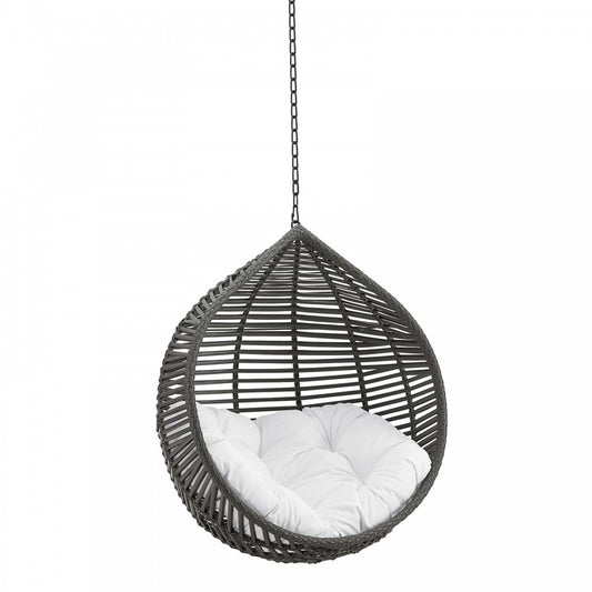 Garner Teardrop Outdoor Patio Swing Chair Without Stand, Gray White