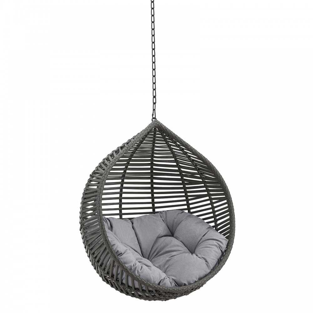 Garner Teardrop Outdoor Patio Swing Chair Without Stand, Gray Gray