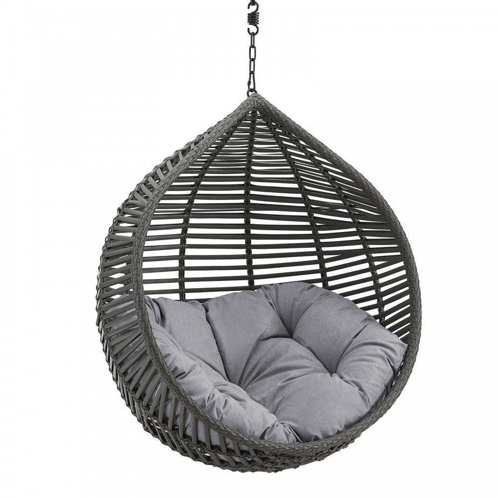 Garner Teardrop Outdoor Patio Swing Chair Without Stand, Gray Gray