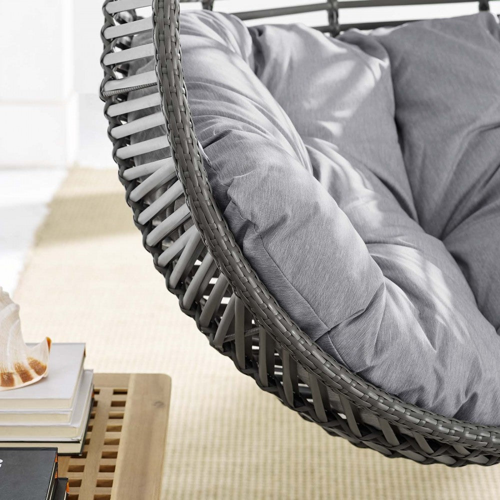 Garner Teardrop Outdoor Patio Swing Chair Without Stand, Gray Gray
