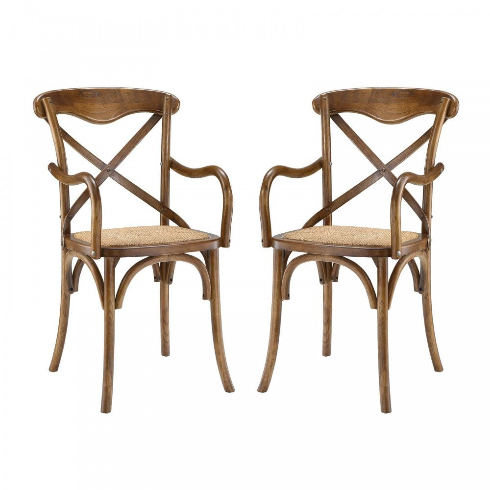 Gear Dining Armchair Set of 2, Walnut