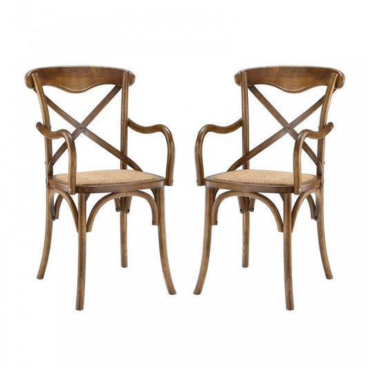 Gear Dining Armchair Set of 2, Walnut