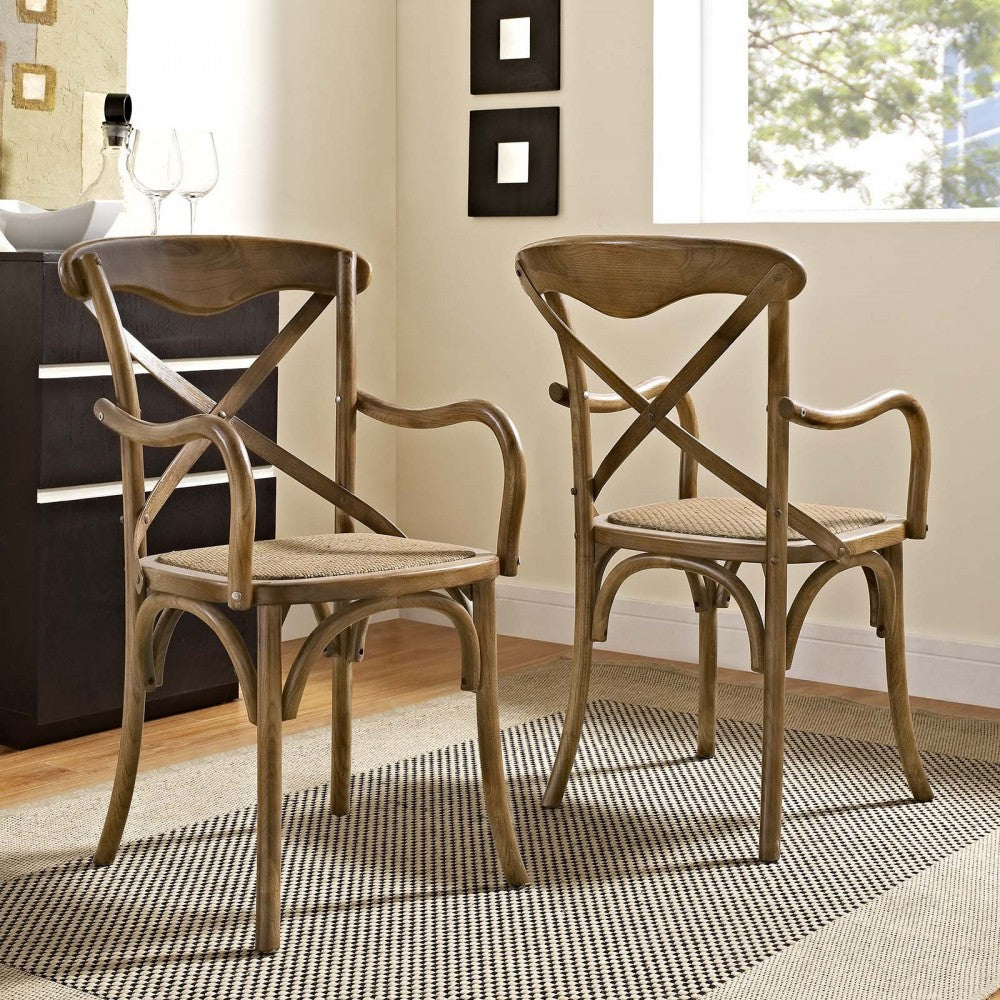 Gear Dining Armchair Set of 2, Walnut