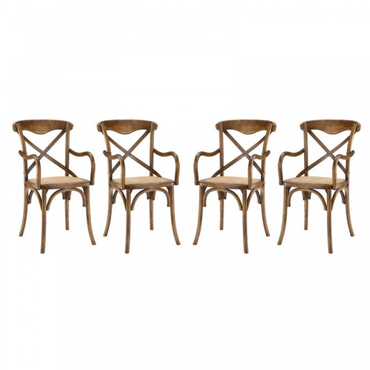 Gear Dining Armchair Set of 4, Walnut