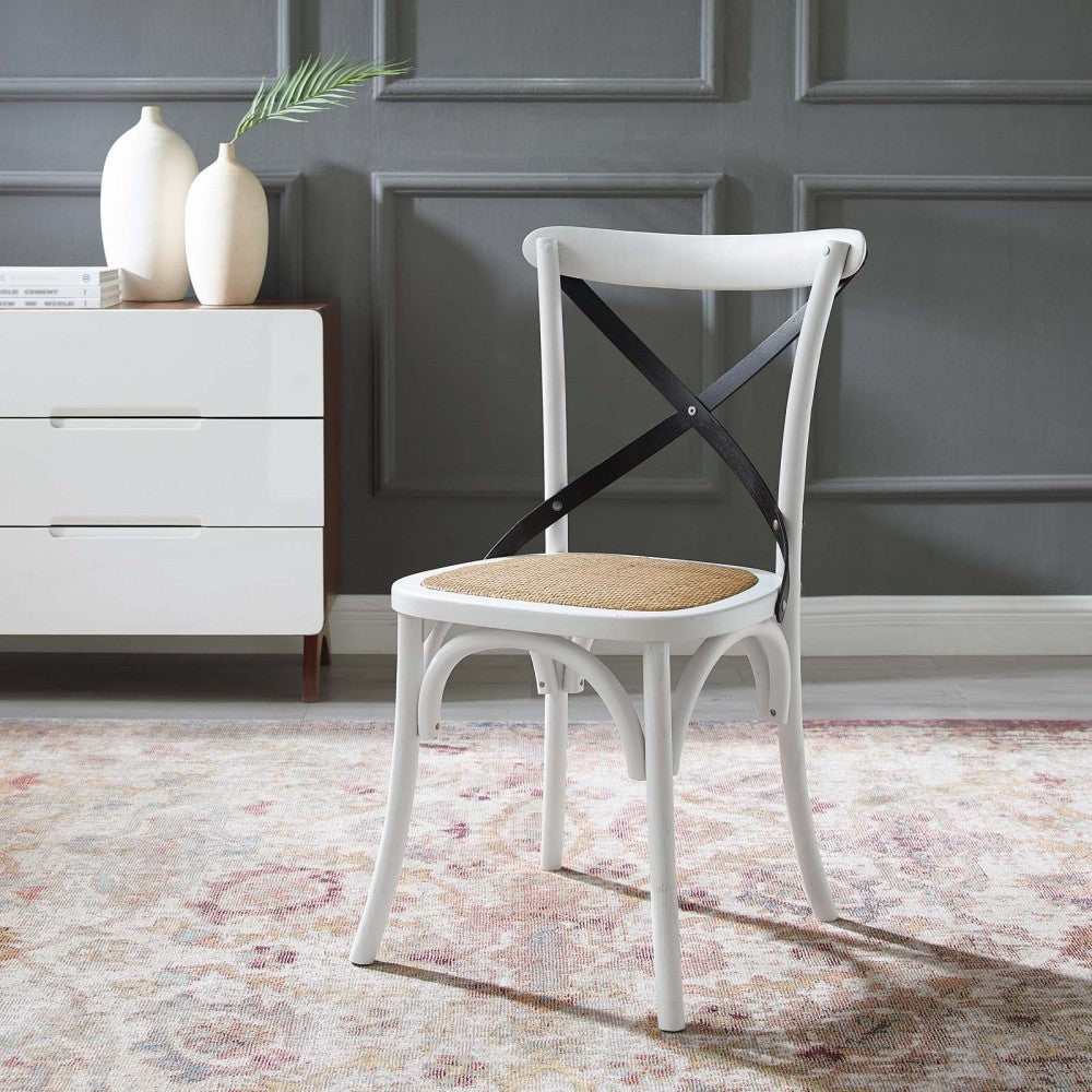 Gear Dining Side Chair, White Black