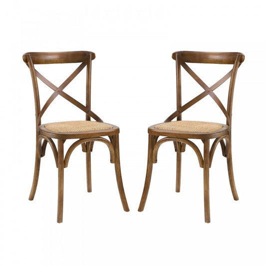 Gear Dining Side Chair Set of 2, Walnut