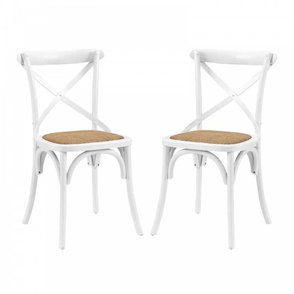 Gear Dining Side Chair Set of 2, White