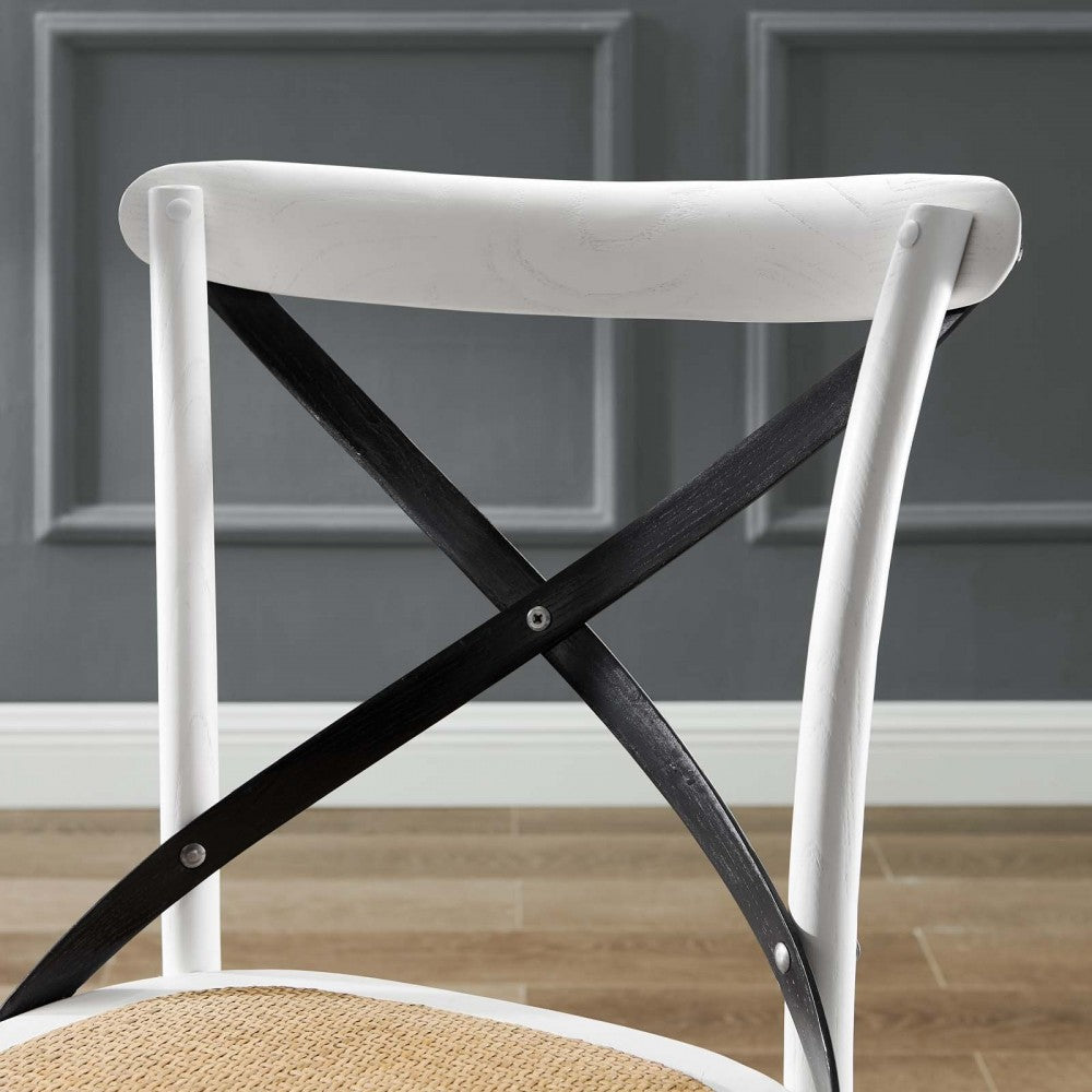 Gear Dining Side Chair Set of 2, White Black